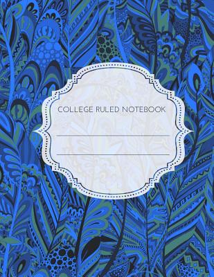 College Ruled Notebook: Blue Paisley 120 Pages 8.5 X 11 Cover Image