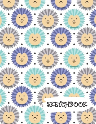 Sketchbook: Bright Blue Hedgehog Fun Framed Drawing Paper Notebook By Sparks Sketches Cover Image