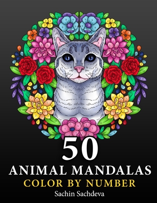 50 animal mandalas coloring book for adults stress relief : Coloring Book  For Adults Stress Relieving Animal