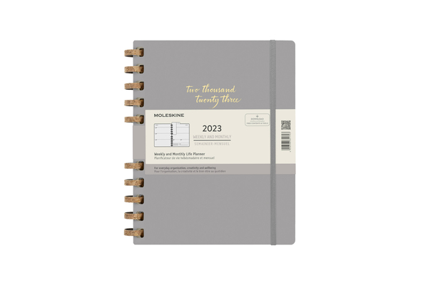 Moleskine 2023 Spiral Planner, 12M, Extra Extra Large, Remake Smoke, Hard Cover (8.5 x 11) By Moleskine Cover Image