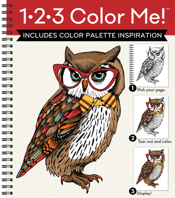 1-2-3 Color Me! (Adult Coloring Book with a Variety of Images - Owl Cover) By New Seasons, Publications International Ltd Cover Image