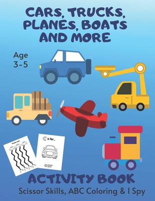  Vehicles Scissor Skills Activity Book for kids ages 3