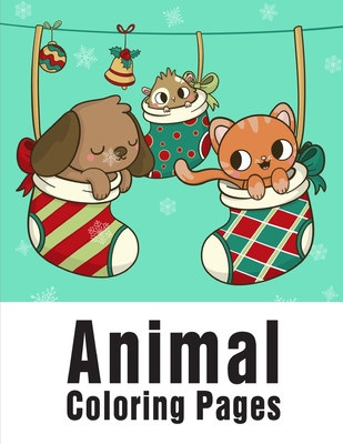 Cute Animal Coloring Book for Adults: Cute Christmas Animals and