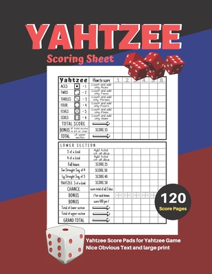 Yahtzee Scoring Sheet: V.21 Yahtzee Score Pads for Yahtzee Game Nice Obvious Text and Large Print Yahtzee Score Card 8.5*11 inch Cover Image
