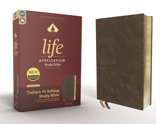 Niv, Life Application Study Bible, Third Edition, Bonded Leather, Brown, Red Letter Edition Cover Image