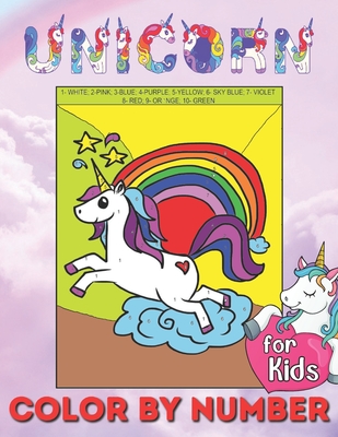 Unicorn Color by Numbers for Kids: Unicorn Colour by Number Activity Book for Girls Ages 8-12 By Dotred Design Cover Image