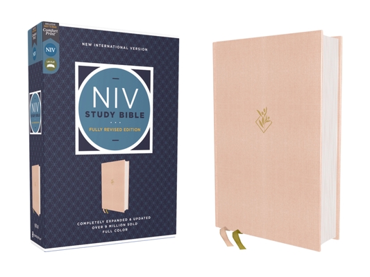 NIV Study Bible, Fully Revised Edition (Study Deeply. Believe Wholeheartedly.), Cloth Over Board, Pink, Red Letter, Comfort Print Cover Image