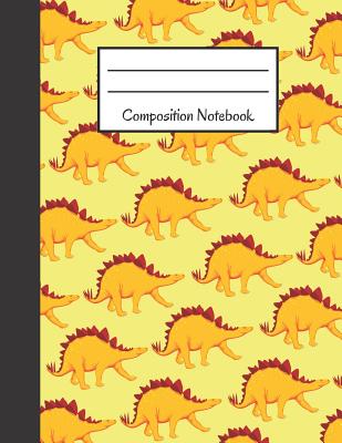 Composition Notebook: Wide Ruled Back to School Notebook Yellow Dinosaur Design (8.5 X 11) Cover Image