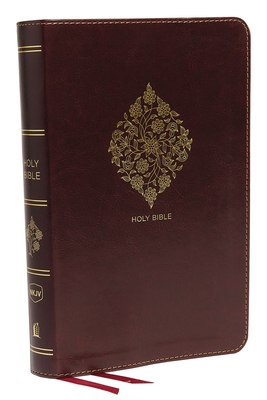 NKJV, Deluxe Reference Bible, Center-Column Giant Print, Imitation Leather, Burgundy, Red Letter Edition, Comfort Print Cover Image