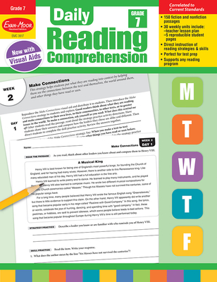 Daily Reading Comprehension, Grade 7 Teacher Edition By Evan-Moor Corporation Cover Image