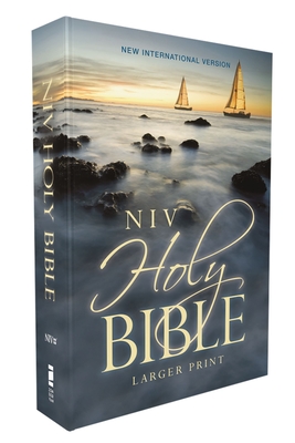 Niv, Holy Bible, Larger Print, Economy Edition, Paperback, Blue, Comfort Print Cover Image