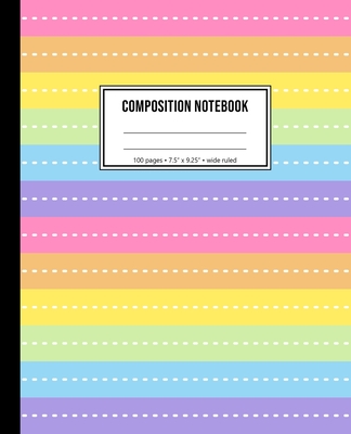 Composition Notebook: Wide Ruled Pastel Striped Notebook For Kids Cover Image