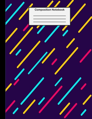 Composition Notebook: College Ruled - 8.5 x 11 Inches - 100 Pages - Neon Bars Design Cover Image