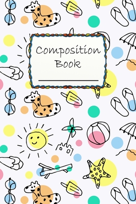 Composition Book: Cute Summer Composition Book to write in - Wide Ruled Book - ocean, beach, sun, sunshine Cover Image