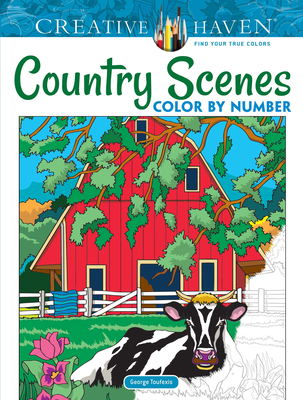Creative Haven Country Scenes Color by Number Coloring Book Cover Image