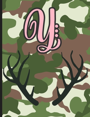 Y: Camouflage Monogram Initial Y Notebook for Girls - 8.5" x 11" - 100 pages, College Ruled- Camo, Hunting, Huntress, Out