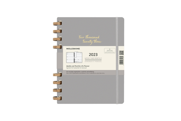 Moleskine 2023 Spiral Planner, 12M, Extra Large, Remake Smoke, Hard Cover (7.5 x 10) By Moleskine Cover Image