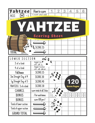 yahtzee scoring sheet v 23 yahtzee score pads for yahtzee game nice obvious text and large print yahtzee score card 8 5 11 inch large print paperback northshire bookstore