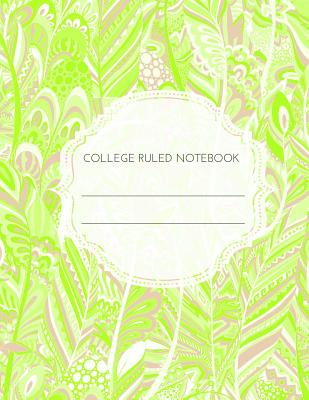 College Ruled Notebook: Green Paisley 120 Pages 8.5 X 11 Cover Image