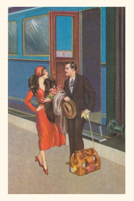 Vintage Journal Twenties Couple on Train Platform Travel Poster (Pocket Sized - Found Image Press Journals)