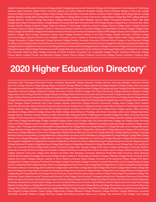 Higher Education Directory 2020 By Higher Education Publications Inc (Editor) Cover Image