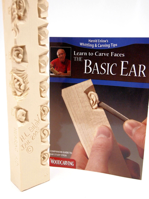 Basic Ear Study Stick Kit (Learn to Carve Faces with Harold Enlow): Learn to Carve the Basic Ear Booklet & Ear Study Stick Cover Image
