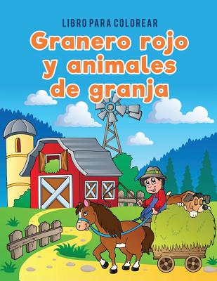 Página de libro para colorear de animales de granja de caballos