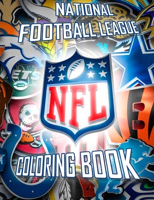 National Football League NFL Coloring Book: 43 Illustrations (Team Logos and Famous Players) Cover Image