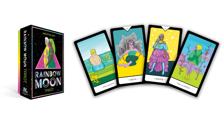 Rainbow Moon Tarot: 78 card deck and 144 page book By Sam West Cover Image