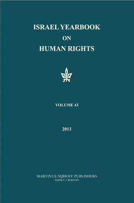 Israel Yearbook on Human Rights, Volume 43 (2013) By Dinstein (Editor) Cover Image