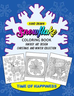 SnowFlake Coloring Book: Happy Merry Christmas Design for Adults Cover Image