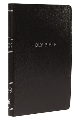NKJV, Thinline Reference Bible, Leather-Look, Black, Red Letter Edition, Comfort Print By Thomas Nelson Cover Image