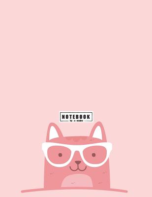 Notebook: Cute cat on pink cover and Dot Graph Line Sketch pages, Extra large (8.5 x 11) inches, 110 pages, White paper, Sketch, Cover Image