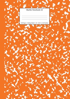 Marble Notebook A4: Pumpkin Marble College Ruled Journal By Young Dreamers Press Cover Image