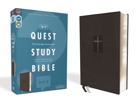 Niv, Quest Study Bible, Leathersoft, Black, Comfort Print: The Only Q and A Study Bible By Christianity Today Intl (Editor), Zondervan Cover Image