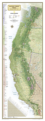 National Geographic Pacific Crest Trail Wall Map in Gift Box (18 X 48 In) (National Geographic Reference Map) Cover Image