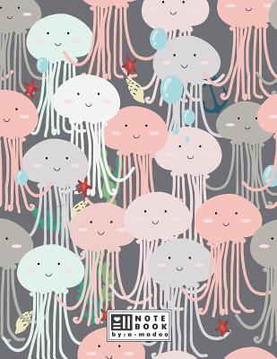 Notebook: Jellyfish on grey cover and Dot Graph Line Sketch pages, Extra large (8.5 x 11) inches, 110 pages, White paper, Sketch