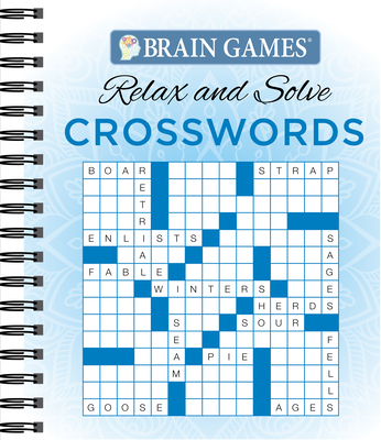 Brain Games - Relax and Solve: Crosswords (Blue) Cover Image