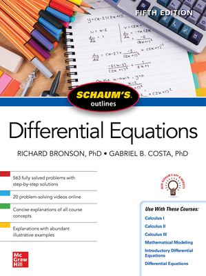 Schaum's Outline of Differential Equations, Fifth Edition By Richard Bronson, Gabriel B. Costa Cover Image