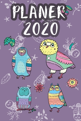 Planer 2020: Kalender Eulen Uhu Vögel Rosa Pink Terminplaner - Terminkalender mit Wochenplaner, Monatsplaner und Jahresplaner - Tas Cover Image