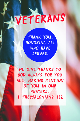 Veterans Thank You  Bulletin (Pkg 100) Patriotic Cover Image