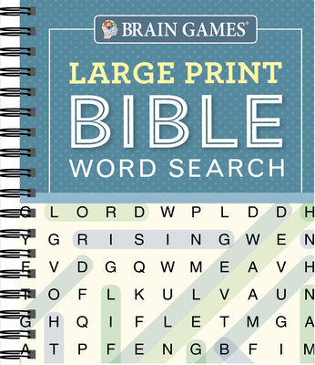 Brain Games - Large Print Bible Word Search (Blue) Cover Image