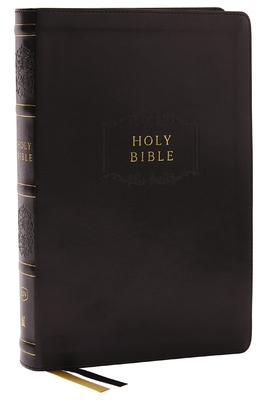 KJV Holy Bible, Center-Column Reference Bible, Leathersoft, Black, 73,000+ Cross References, Red Letter, Thumb Indexed, Comfort Print: King James Vers By Thomas Nelson Cover Image