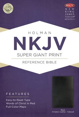 NKJV Super Giant Print Reference Bible, Black Imitation Leather Indexed Cover Image