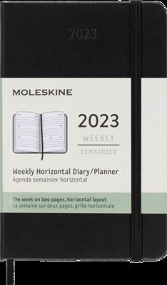 Moleskine 2023 Weekly Horizontal Planner, 12M, Pocket, Black, Hard Cover (3.5 x 5.5) By Moleskine Cover Image