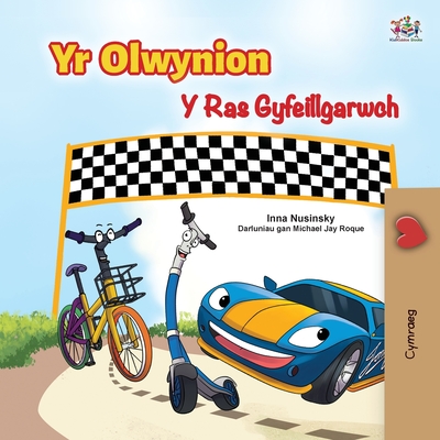The Wheels The Friendship Race (Welsh Book for Kids) By Inna Nusinsky, Kidkiddos Books Cover Image