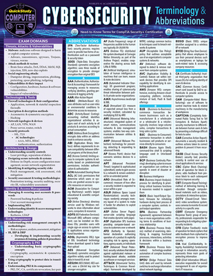Cybersecurity Terminology & Abbreviations- Comptia Security Certification: A Quickstudy Laminated Reference Guide Cover Image