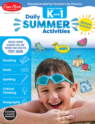 Daily Summer Activities: Between Kindergarten and 1st Grade, Grade K - 1 Workbook Cover Image