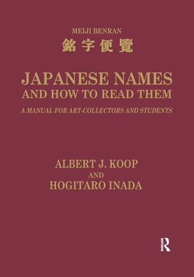 Japanese Names and How to Read Them: A Manual for Art Collectors and Students Cover Image