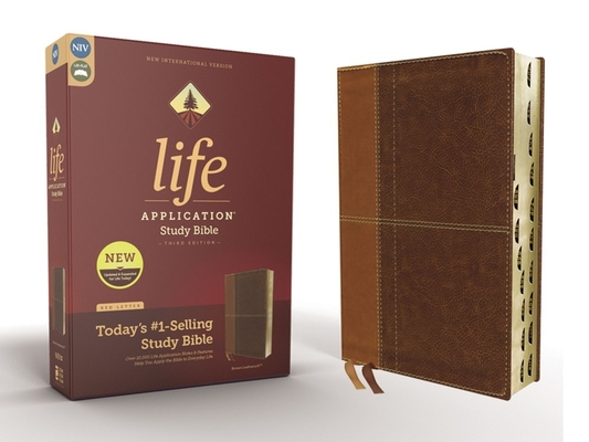 Niv, Life Application Study Bible, Third Edition, Leathersoft, Brown, Indexed, Red Letter Edition By Zondervan Cover Image
